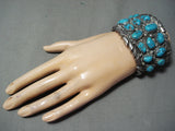 200 Gram Vintage Native American Chunky Turquoise Sterling Silver Bracelet Old-Nativo Arts