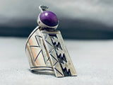 One Of The Most Unique Vintage Native American Navajo Sugilite Sterling Silver Ring-Nativo Arts