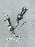 Alluring Native American Navajo Sterling Silver Squash Blossom Earrings-Nativo Arts
