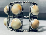 Heavy White Special Stone Vintage Southwest Sterling Silver Bracelet-Nativo Arts