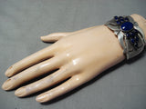 Huge Vintage Native American Navajo Lapis Sterling Silver Bracelet-Nativo Arts