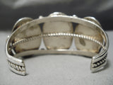 Huge Heavy Vintage Native American Navajo #8 Turquoise Sterling Silver Bracelet Old-Nativo Arts