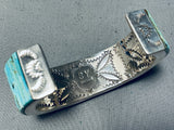 One Of The Most Intricate Ever Vintage Native American Navajo Turquoise Sterling Silver Bracelet-Nativo Arts