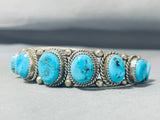 Awesome Vintage Native American Navajo 9 Morenci Turquoise Sterling Silver Bracelet-Nativo Arts