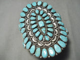Magnificent Vintage Native American Navajo Turquoise Sterling Silver Bracelet Cuff-Nativo Arts