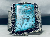 One Of The Best Ever Native American Navajo Blue Diamond Turquoise Sterling Silver Bracelet-Nativo Arts