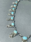 One Of The Most Unique Native American Navajo Button Sterling Silver Turquoise Necklace-Nativo Arts