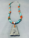 Important Double Sided Vintage Native American Navajo Turquoise Silver Necklace-Nativo Arts