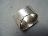 Native American Huge Vintage Navajo Turquoise Squared Inlay Sterling Silver Ring-Nativo Arts