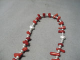 Impressive Navajo Coral Sterling Silver Rosary Necklace Native American-Nativo Arts