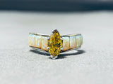Special Native American Navajo Citrine & Opal Sterling Silver Ring-Nativo Arts