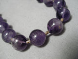 Native American One Of The Best Vintage Santo Domingo Amethyst Sterling Silver Tubule Necklace-Nativo Arts