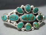 Important Vintage Native American Navajo Verdy Jake Turquoise Sterling Silver Bracelet-Nativo Arts