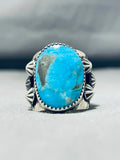 Noteworthy San Felipe Old Kingman Turquoise Sterling Silver Ring-Nativo Arts