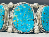 Sturdy Vintage Native American Navajo Turquoise Sterling Silver Bracelet Cuff-Nativo Arts