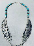 Singer Family Incredible Vintage Native American Navajo Sterling Silver Turquoise Necklace-Nativo Arts