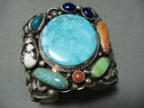 Important Best Native American Navajo Darrell Becenti Turquoise Sterling Silver Bracelet-Nativo Arts