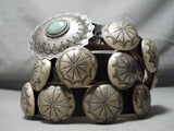 Heavy Don Dorthy Vintage Native American Navajo Green Turquoise Sterling Silver Concho Belt-Nativo Arts