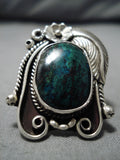 Opulent Vintage Navajo Azuite Sterling Silver Native American Ring Old-Nativo Arts