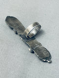 One Of A Kind Native American Navajo Black Onyx Sterling Silver Ring-Nativo Arts