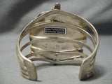Vivid Spiderweb Vintage Native American Navajo Turquoise Sterling Silver Bracelet Old Cuff-Nativo Arts
