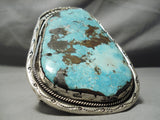 One Of The Biggest Vintage Native American Navajo Turquoise Sterling Silver Bracelet On Internet-Nativo Arts