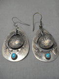 Incredible Vintage Native American Navajo Double Dangle Sterling Silver Earrings-Nativo Arts