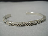 Rare Vintage Native American Navajo Jennifer Curtis Sterling Silver Narive American Bracelet-Nativo Arts