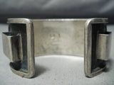 One Of The Best Vintage Native American Navajo Blue Diamond Turquoise Sterling Silver Bracelet-Nativo Arts