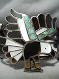 Best Vintage Zuni Native American Eagle Turquoise Sterling Silver Bracelet-Nativo Arts