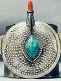 One Of Most Unique Vintage Native American Navajo Turquoise Sterling Silver Bracelet Ever Made-Nativo Arts