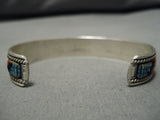 Striming Intricate Vintage Native American Navajo Turquoise Bead Sterling Silver Bracelet-Nativo Arts