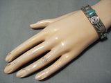 Alex Sanchez Navajo Kingman Turquoise Sterling Silver Bracelet Native American-Nativo Arts