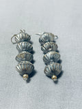 Marvelous Native American Navajo Sterling Silver Dangle Earrings-Nativo Arts