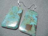 Vibrant Santo Domingo Royston Turquoise Sterling Silver Earrings Native American-Nativo Arts