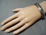 Signed Vintage Hopi/ Navajo Sterling Silver Bracelet Native American-Nativo Arts