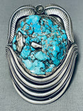 One Of Best Heavy 145 Gram Vintage Native American Navajo Turquoise Sterling Silver Bracelet-Nativo Arts