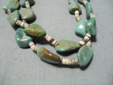 Native American Amazing Santo Domingo Green Turquoise Heishi Sterling Silver Necklace-Nativo Arts