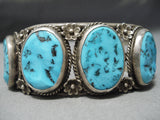 Impressive Vintage Native American Navajo Sleeping Beauty Turquoise Sterling Silver Bracelet Old-Nativo Arts