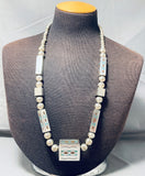 The Best Vintage Native American Navajo Square Bead Sterling Silver Long Necklace-Nativo Arts