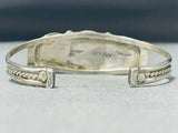 Expressive Vintage Native American Navajo Morenci Turquoise Sterling Silver Bracelet-Nativo Arts