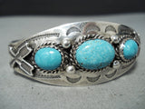 Boyd Navajo Kingman Turquoise Sterling Silver Bracelet Native American-Nativo Arts