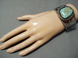One Of Best Early Carico Lake Turquoise Vintage Native American Navajo Sterling Silver Bracelet-Nativo Arts