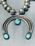 Elaborate Vintage Native American Navajo Red Mountain Turquoise Sterling Silver Squash-Nativo Arts