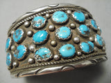 One Of The Best Vintage Native American Navajo Blue Turquoise Sterling Silver Wave Bracelet-Nativo Arts