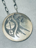Native American Incredible Vintage Hopi Kachina Sterling Silver Hand Carved Necklace-Nativo Arts