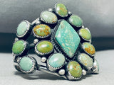 One Of The Best Native American Navajo Green Turquoise Sterling Silver Bracelet-Nativo Arts