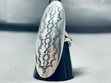 One Of The Most Heavily Detailed Vintage Native American Navajo Domed Sterling Silver Ring-Nativo Arts