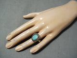 Marvelous Vintage Navajo Turquoise Sterling Silver Ring Native American Old-Nativo Arts