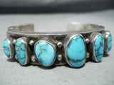 Very Important Mark Chee Vintage Native American Navajo Turquoise Sterling Silver Bracelet-Nativo Arts